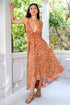 Caroline "UV Floral II" Reversible Silk Georgette Maxi Dress